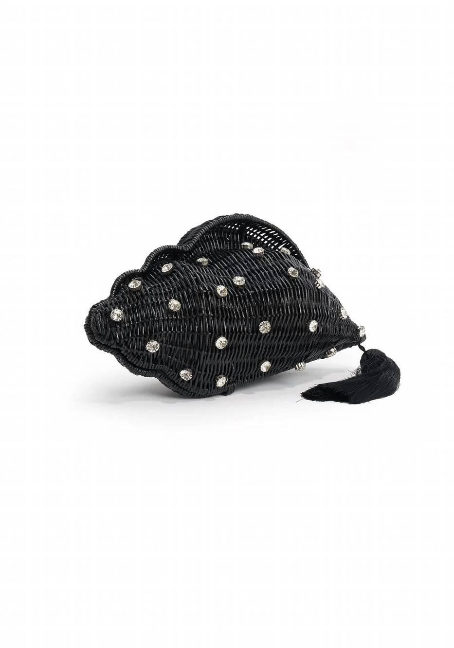 NEW EMM KUO women's shellona shell-shaped evening bag in black